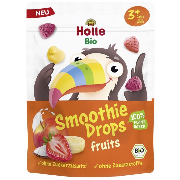 CHRUPKI OWOCOWE LIOFILIZOWANE DO SMOOTHIE BEZ DODATKU CUKRÓW OD 3 ROKU BIO 15 g - HOLLE