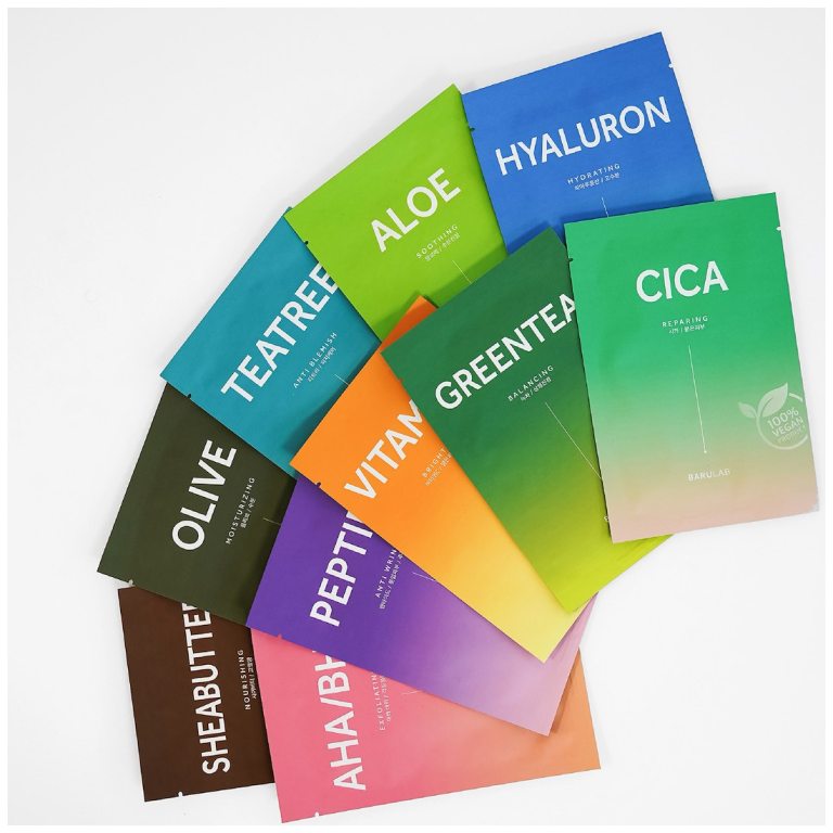 MASECZKI KOREAŃSKIE DO TWARZY W PŁACHCIE VARIETY 10 x 23 g - BARULAB