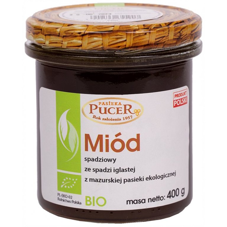 MIÓD SPADZIOWY ZE SPADZI IGLASTEJ BIO 400 g - PASIEKA PUCER