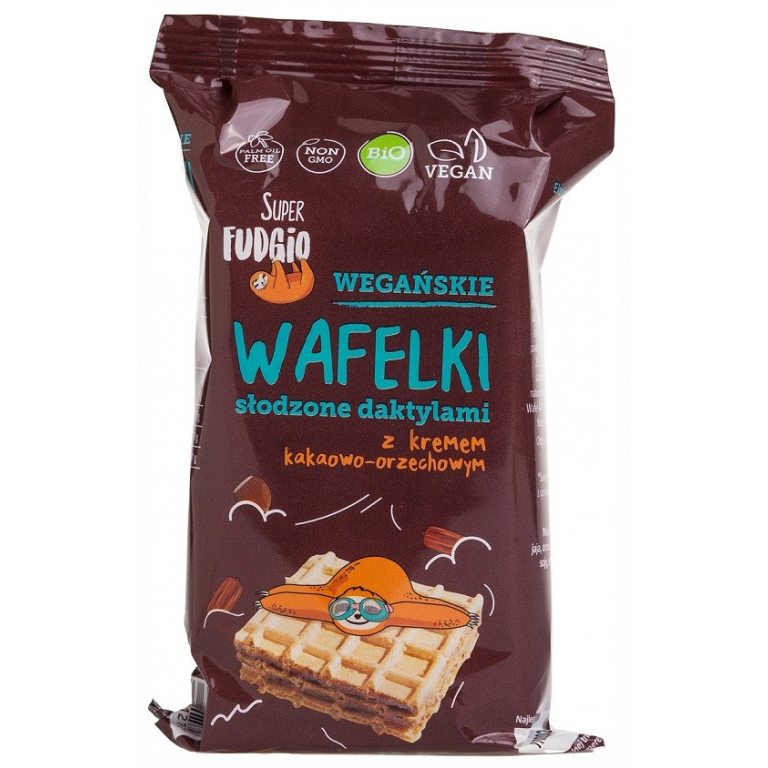 WAFELKI Z KREMEM KAKAOWO - ORZECHOWYM SŁODZONE DAKTYLAMI BIO (4 x 30 g) 120 g - ME GUSTO (SUPER FUDGIO)