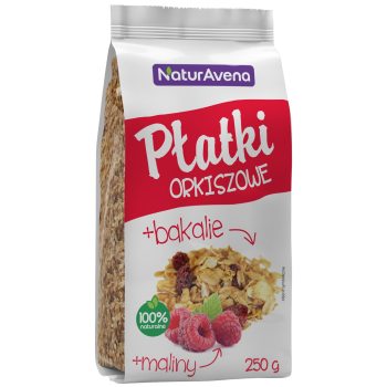 PŁATKI ORKISZOWE Z OWOCAMI TROPIKALNYMI