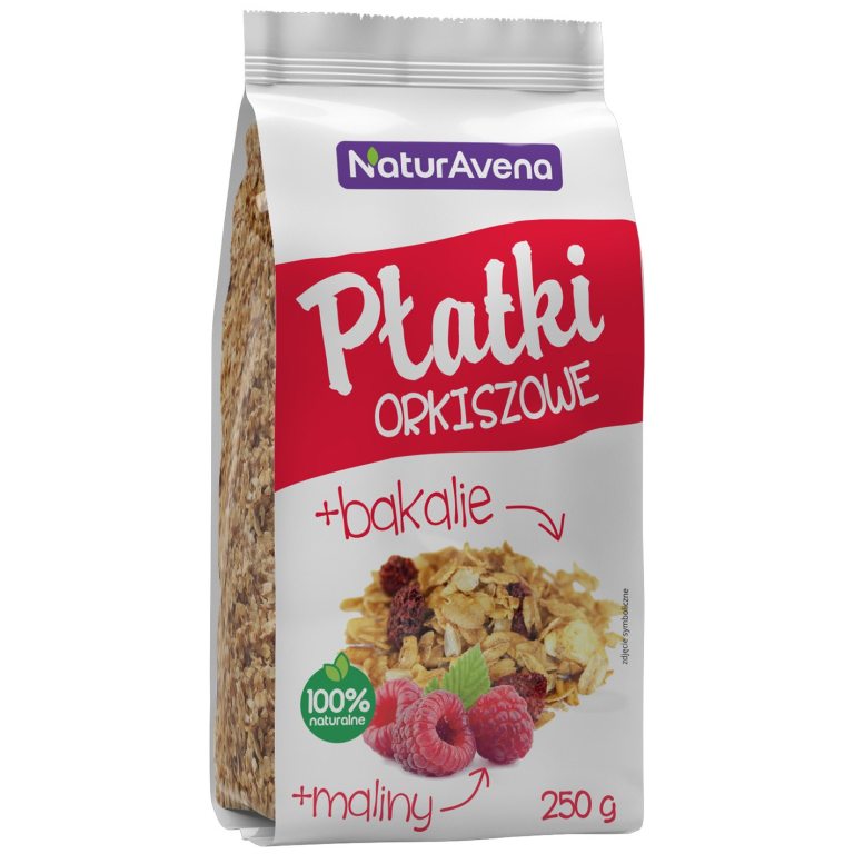 PŁATKI ORKISZOWE Z OWOCAMI TROPIKALNYMI