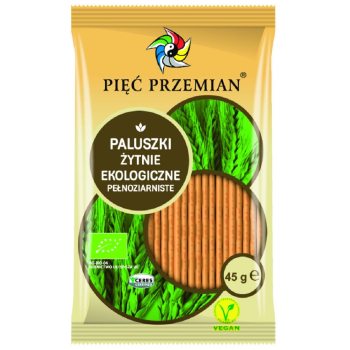 PALUSZKI ŻYTNIE PEŁNOZIARNISTE BIO 45 g - PIĘĆ PRZEMIAN
