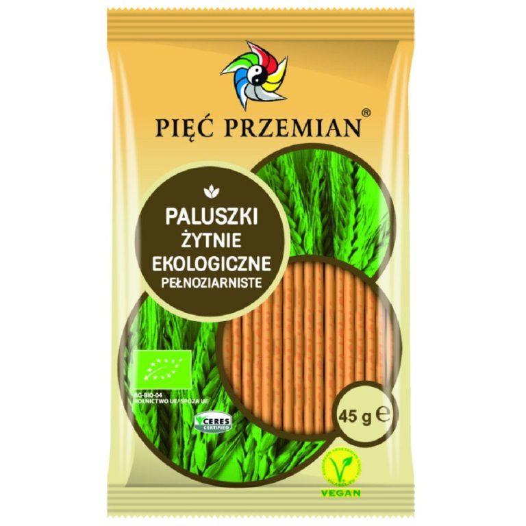 PALUSZKI ŻYTNIE PEŁNOZIARNISTE BIO 45 g - PIĘĆ PRZEMIAN