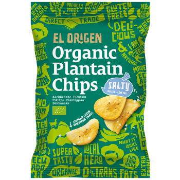 CHIPSY Z PLANTANA SOLONE BEZGLUTENOWE BIO 80 g - EL ORIGEN