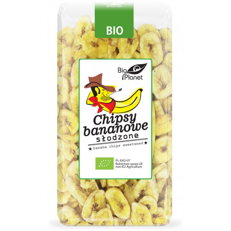 CHIPSY BANANOWE SŁODZONE BIO 350 g - BIO PLANET