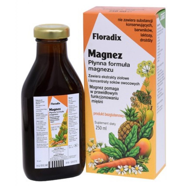 SUPLEMENT DIETY MAGNEZ W PŁYNIE BEZGLUTENOWY 250 ml - SALUS (FLORADIX)