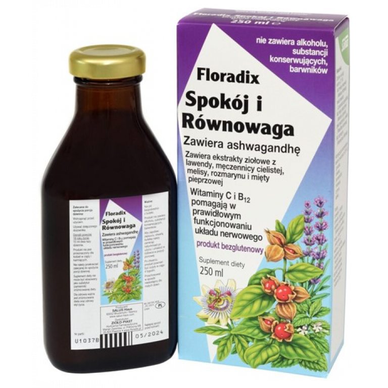 SUPLEMENT DIETY SPOKÓJ I RÓWNOWAGA W PŁYNIE BEZGLUTENOWY 250 ml - SALUS (FLORADIX)