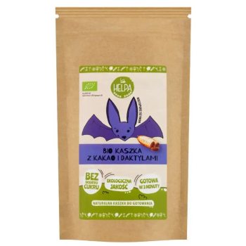 KASZKA ORKISZOWO - OWSIANA Z KAKAO I DAKTYLAMI BEZ DODATKU CUKRÓW BIO 200 g - HELPA