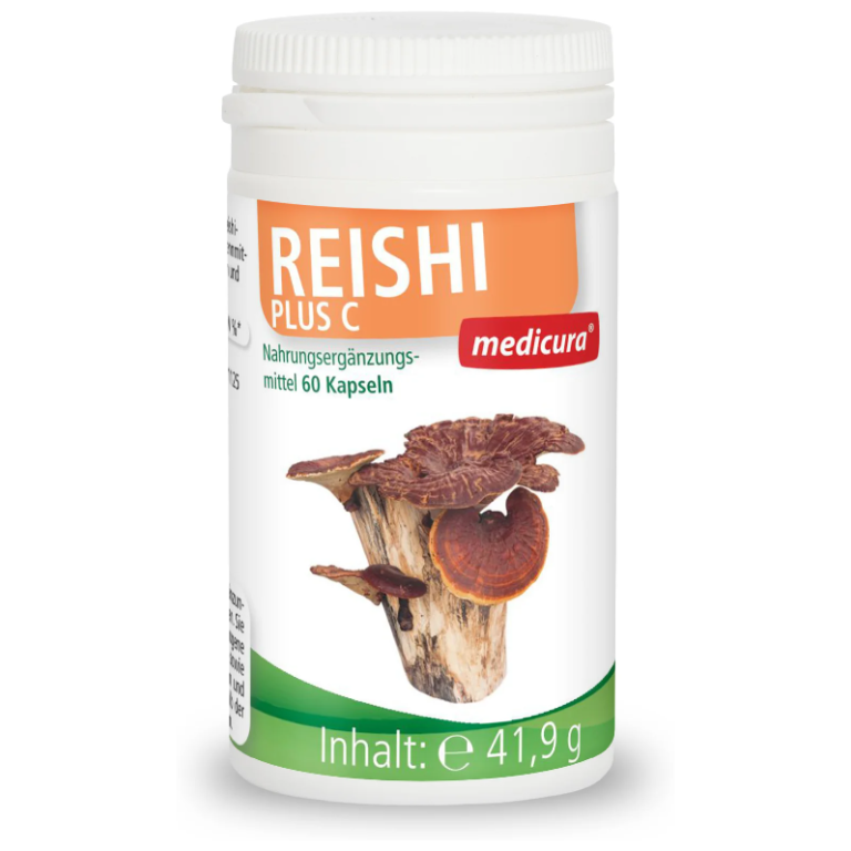 GRZYBY REISHI Z WITAMINĄ C 60 KAPSUŁEK - MEDICURA
