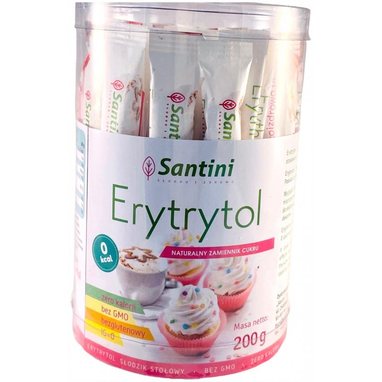 ERYTRYTOL W SASZETKACH BEZGLUTENOWY (40 x 5 g) 200 g - SANTINI