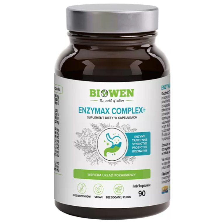 KAPSUŁKI NA WSPARCIE TRAWIENIA ENZYMAX COMPLEX+ 90 KAPSUŁEK - HEMPKING (BIOWEN)