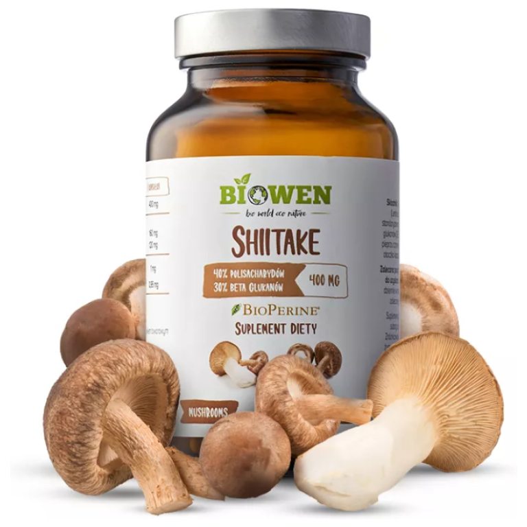 GRZYBY SHIITAKE EKSTRAKT (400 mg) BEZGLUTENOWY 90 KAPSUŁEK - HEMPKING (BIOWEN)