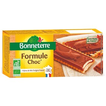 HERBATNIKI Z CZEKOLADĄ Z NADZIENIEM MLECZNYM BIO 125 g - BONNETERRE