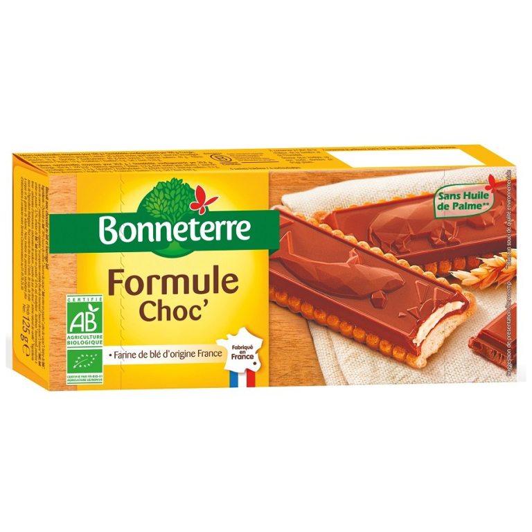 HERBATNIKI Z CZEKOLADĄ Z NADZIENIEM MLECZNYM BIO 125 g - BONNETERRE