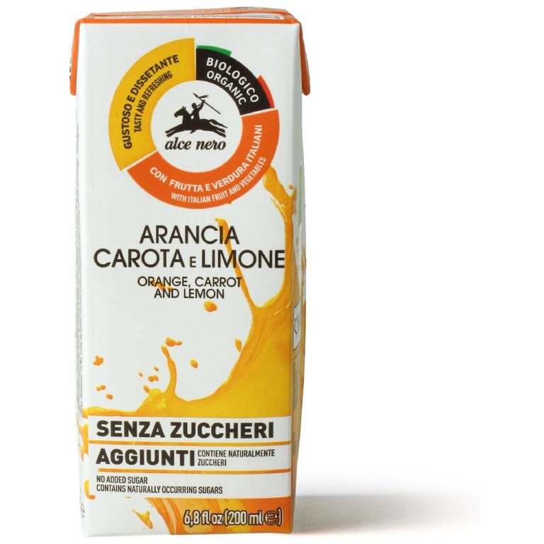 NAPÓJ JABŁKO - POMARAŃCZA - MARCHEW - CYTRYNA BEZ DODATKU CUKRÓW BIO 200 ml - ALCE NERO