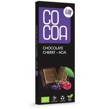 CZEKOLADA SUROWA WIŚNIA - ACAI BIO 40 g - COCOA