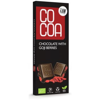 CZEKOLADA SUROWA Z JAGODAMI GOJI BIO 40 g - COCOA