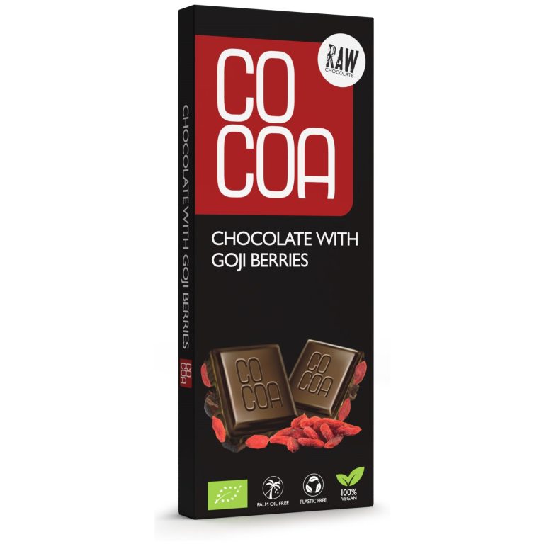 CZEKOLADA SUROWA Z JAGODAMI GOJI BIO 40 g - COCOA