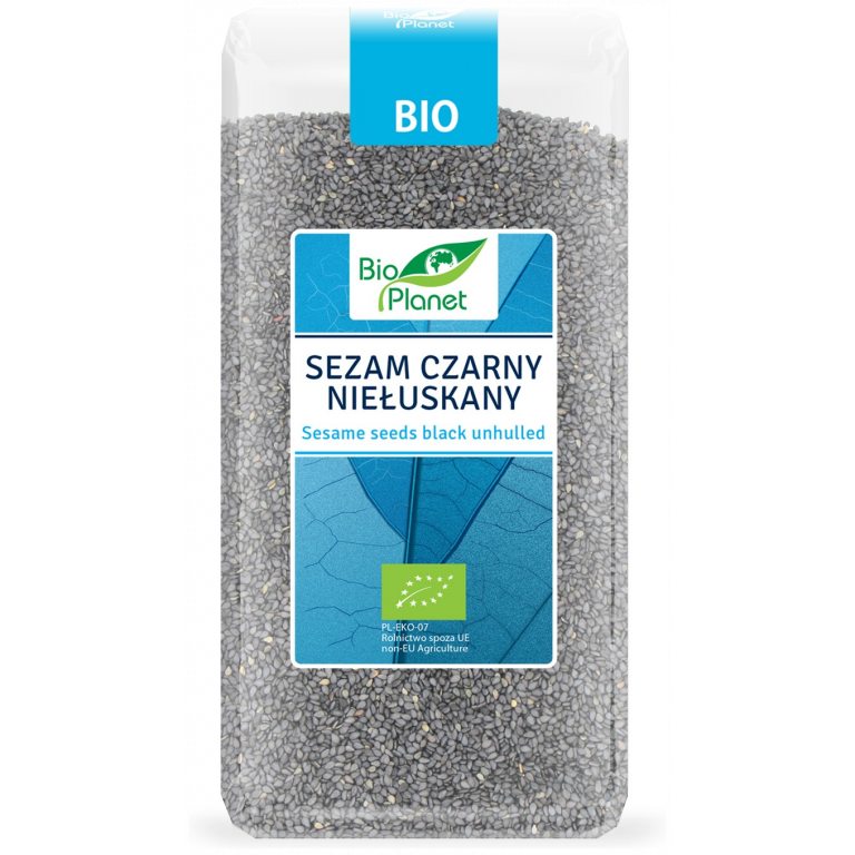 SEZAM CZARNY NIEŁUSKANY BIO 250 g - BIO PLANET