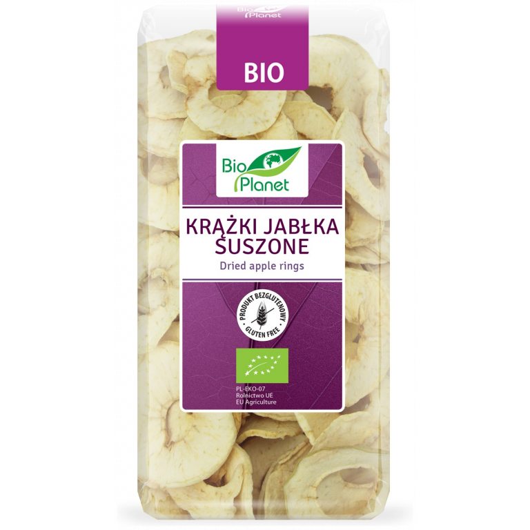 KRĄŻKI JABŁKA SUSZONE BEZGLUTENOWE BIO 100 g - BIO PLANET