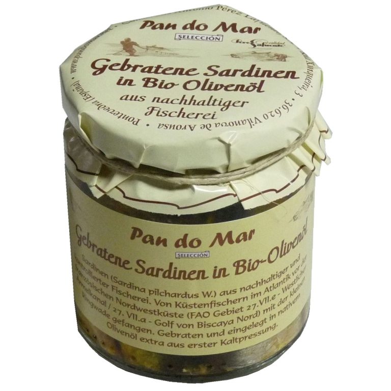 SARDYNKI EUROPEJSKIE SMAŻONE W BIO OLIWIE Z OLIWEK EXTRA VIRGIN 220 g (154 g) (SŁOIK) - PAN DO MAR