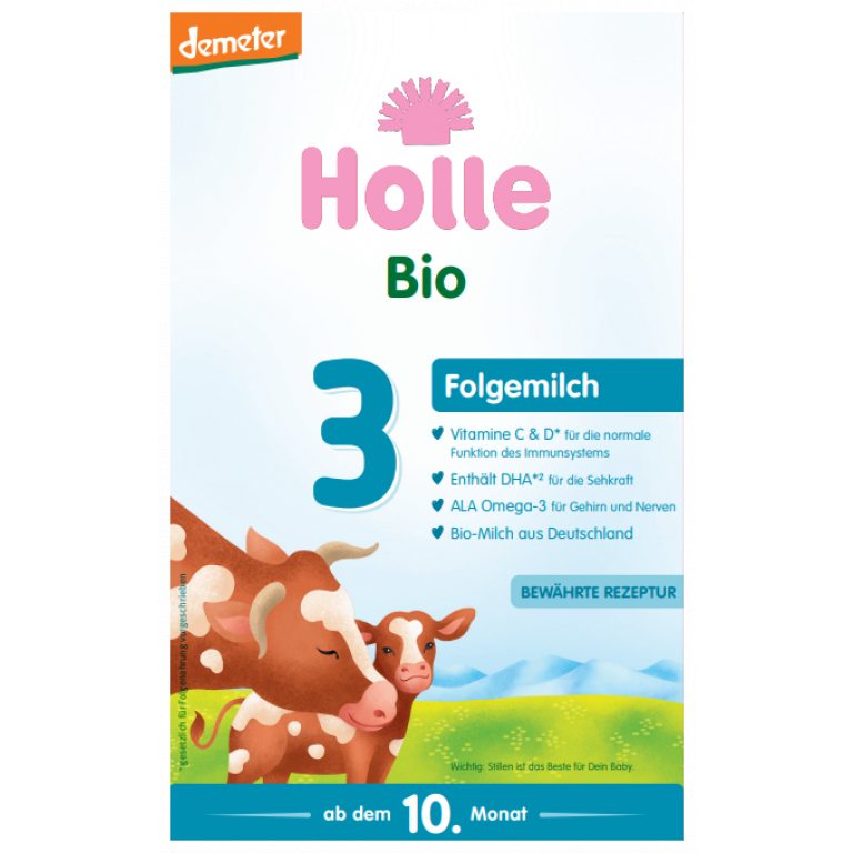 MLEKO KROWIE 3 NASTĘPNE DLA NIEMOWLĄT PO 6 MIESIĄCU BIO 400 g - HOLLE