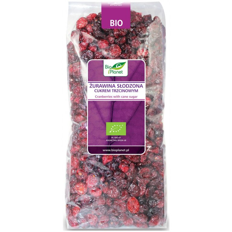 ŻURAWINA SŁODZONA CUKREM TRZCINOWYM BIO 1 kg - BIO PLANET