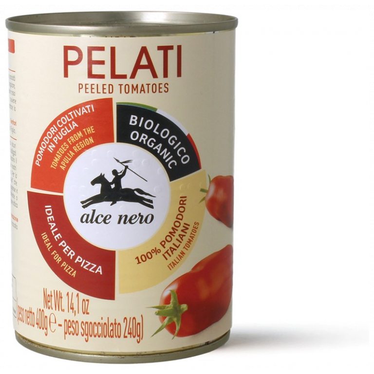 POMIDORY PELATI BEZ SKÓRY BIO 400 g - ALCE NERO