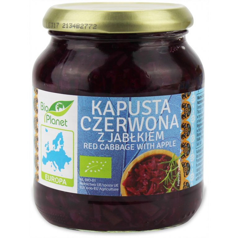 KAPUSTA CZERWONA Z JABŁKIEM BIO 340 g - BIO PLANET