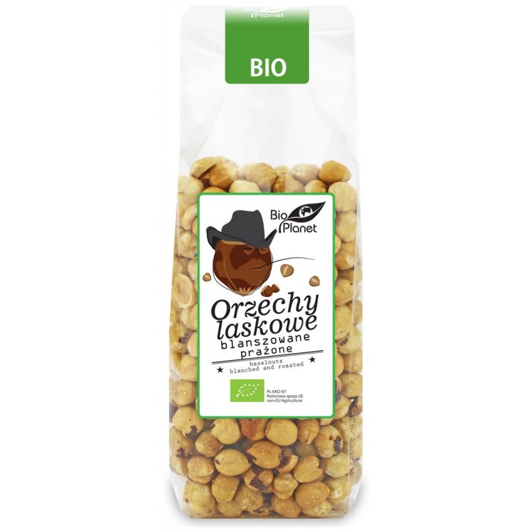 ORZECHY LASKOWE BLANSZOWANE PRAŻONE BIO 350 g - BIO PLANET