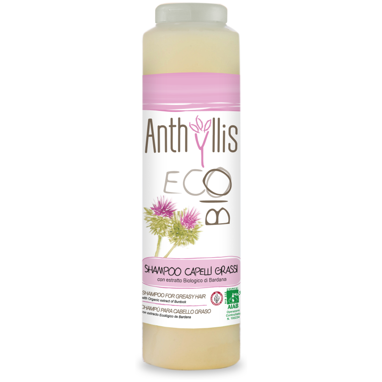 SZAMPON Z EKSTRAKTEM Z ŁOPIANU DO WŁOSÓW PRZETŁUSZCZAJĄCYCH SIĘ I Z ŁUPIEŻEM ECO 250 ml - ANTHYLLIS