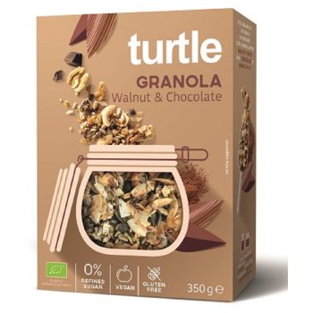 GRANOLA ORZECH WŁOSKI - CZEKOLADA BEZGLUTENOWA BIO 350 g - TURTLE