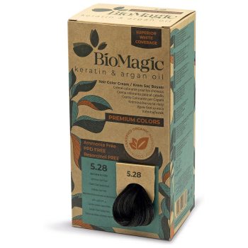 FARBA DO WŁOSÓW POPIELATO PERŁOWY JASNY BRĄZ (5.28) 170 ml - BIOMAGIC