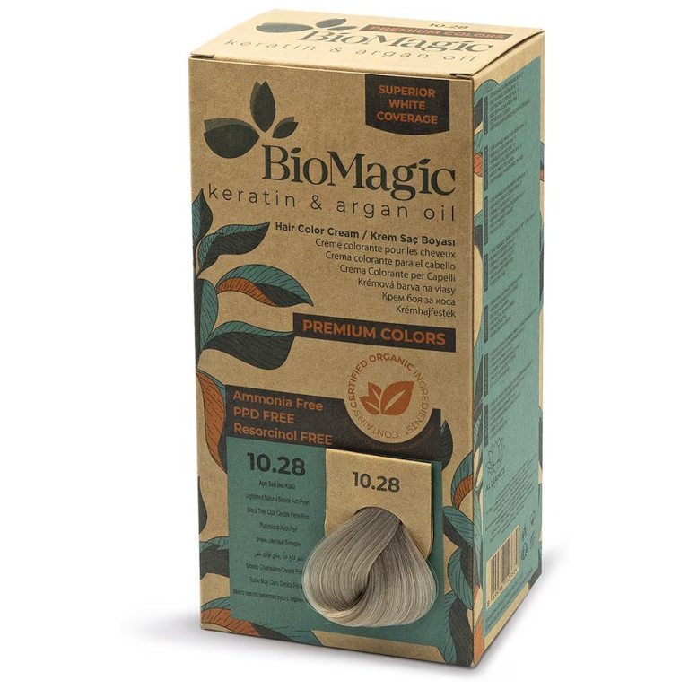 FARBA DO WŁOSÓW POPIELATO PERŁOWY JASNY NATURALNY BLOND (10.28) 170 ml - BIOMAGIC