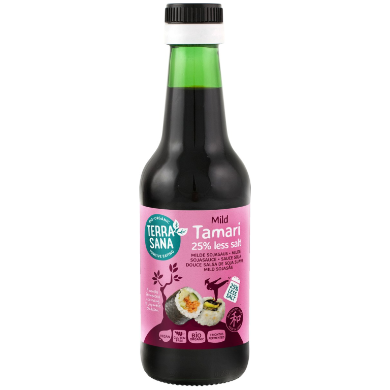SOS SOJOWY TAMARI ŁAGODNY 25 % MNIEJ SOLI BEZGLUTENOWY BIO 250 ml - TERRASANA