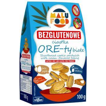 CIASTKA ORE-TY BIAŁE BEZ CUKRU BEZGLUTENOWE 100 g - MALU FOOD