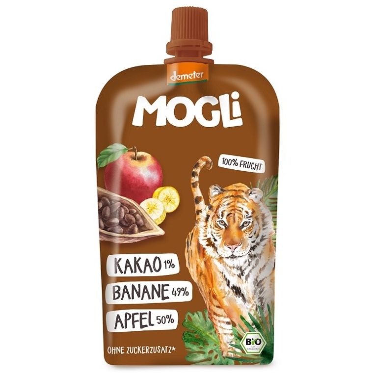 MUS JABŁKO - BANAN - KAKAO BEZ DODATKU CUKRÓW DEMETER BIO 100 g - MOGLI