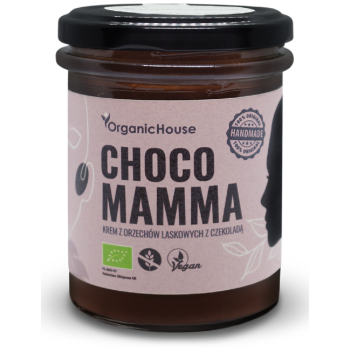 KREM Z ORZECHÓW LASKOWYCH Z CZEKOLADĄ BEZGLUTENOWY BIO 180 g - ORGANICHOUSE (CHOCOMAMMA)