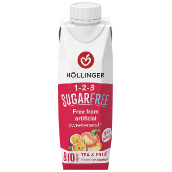 NAPÓJ O SMAKU BRZOSKWINIA - MARAKUJA BEZ CUKRU BIO 300 ml - HOLLINGER