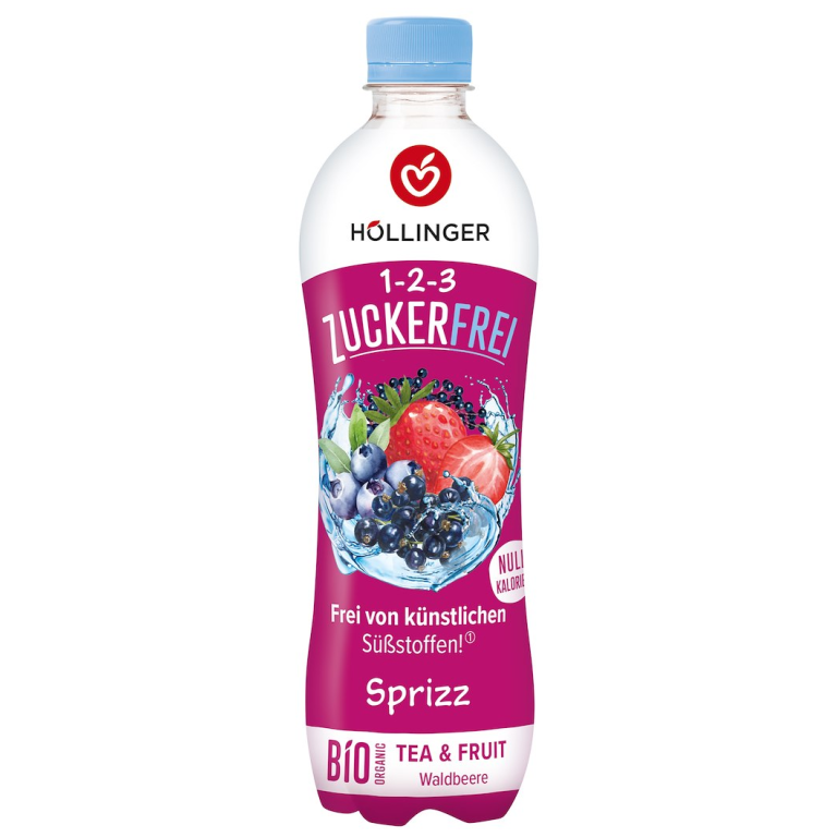 NAPÓJ GAZOWANY O SMAKU OWOCÓW LEŚNYCH BEZ CUKRU BIO 500 ml - HOLLINGER