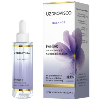 PEELING DO TWARZY NORMALIZUJĄCY NA NIEDOSKONAŁOŚCI 30 ml - UZDROVISCO (BALANCE)