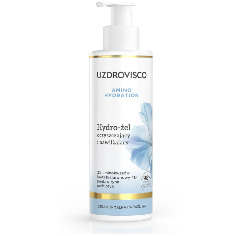 HYDRO - ŻEL DO TWARZY OCZYSZCZAJĄCO - NAWILŻAJĄCY 200 ml - UZDROVISCO (AMINO HYDRATION)