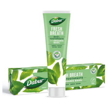 PASTA DO ZĘBÓW ŚWIEŻY ODDECH Z BAZYLIĄ BEZ FLUORU 100 ml - DABUR