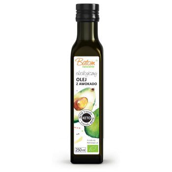 OLEJ Z MIĄŻSZU AWOKADO TŁOCZONY NA ZIMNO KETO BIO 250 ml - BATOM