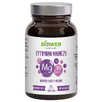 CYTRYNIAN MAGNEZU + WITAMINA B6 BEZGLUTENOWY 100 KAPSUŁEK - BIOWEN