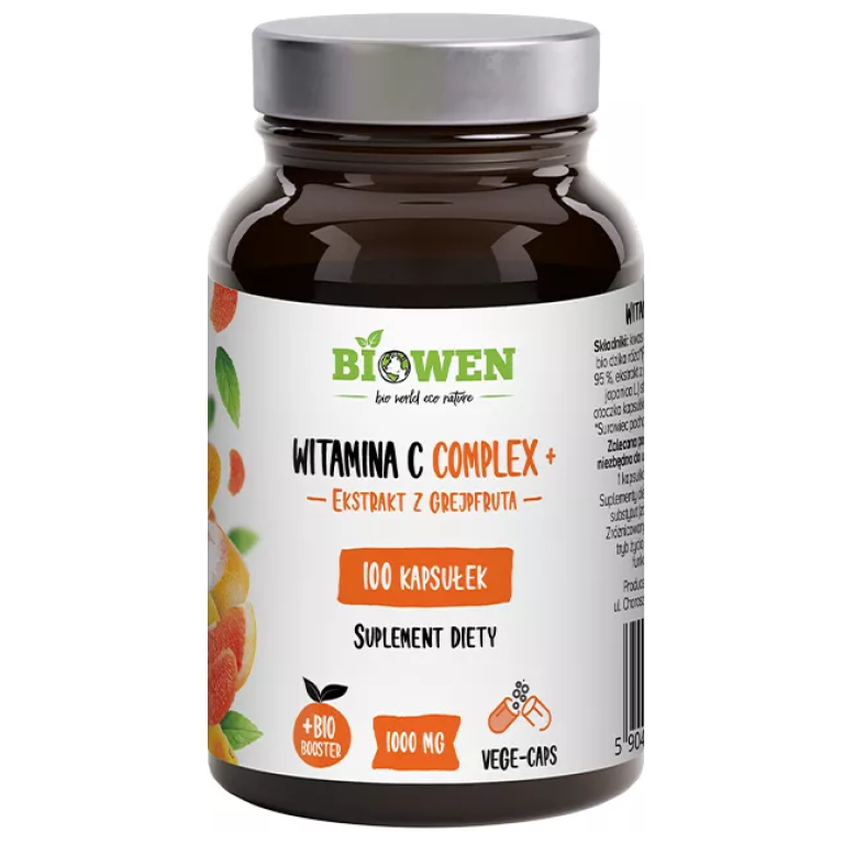 WITAMINA C COMPLEX+ BEZGLUTENOWA 100 KAPSUŁEK - BIOWEN