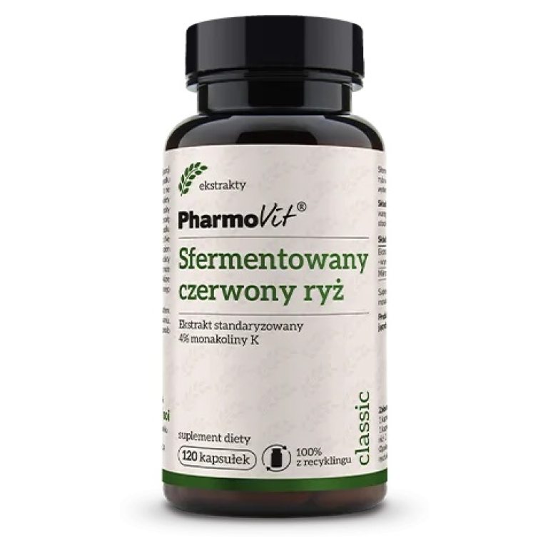 SFERMENTOWANY CZERWONY RYŻ EKSTRAKT BEZGLUTENOWY 120 KAPSUŁEK - PHARMOVIT (CLASSIC)