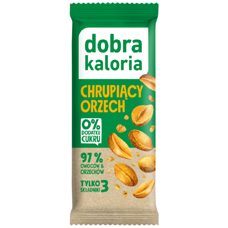BATON DAKTYLOWY CHRUPIĄCY ORZECH BEZ DODATKU CUKRÓW 35 g - DOBRA KALORIA