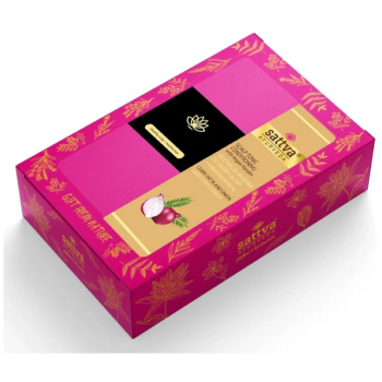 ZESTAW PREZENTOWY WCIERKA ODŻYWCZA Z WEGAŃSKA KERATYNĄ + SZCZOTKA DO MASAŻU GŁOWY - SATTVA (AYURVEDA)